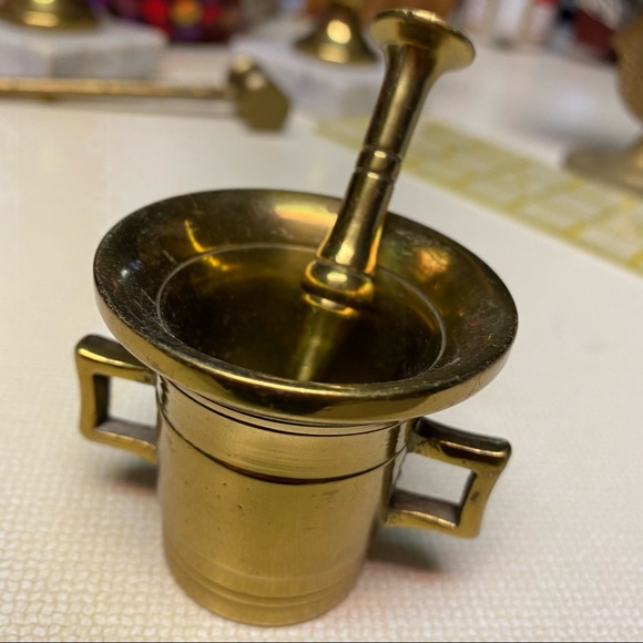 Vintage Brass Apothecary Mortar & Pestle